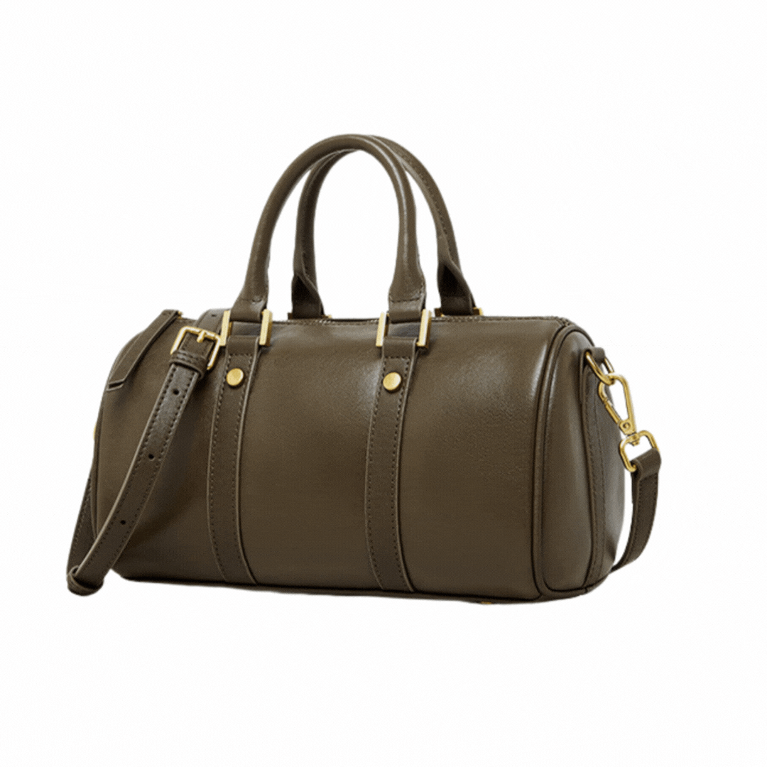 Classic Leather Barrel Handbag