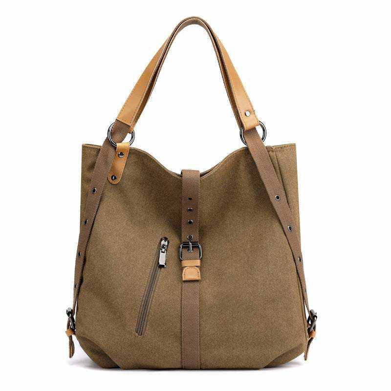 Convertible backpack purse handbags with vegan leather accents and adjustable straps.