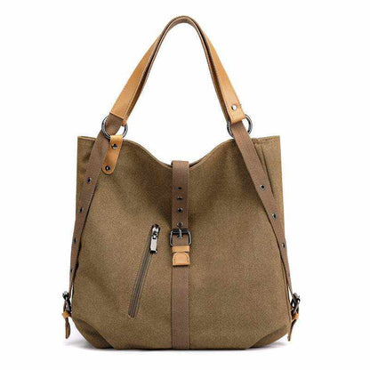 Convertible backpack purse handbags with vegan leather accents and adjustable straps.