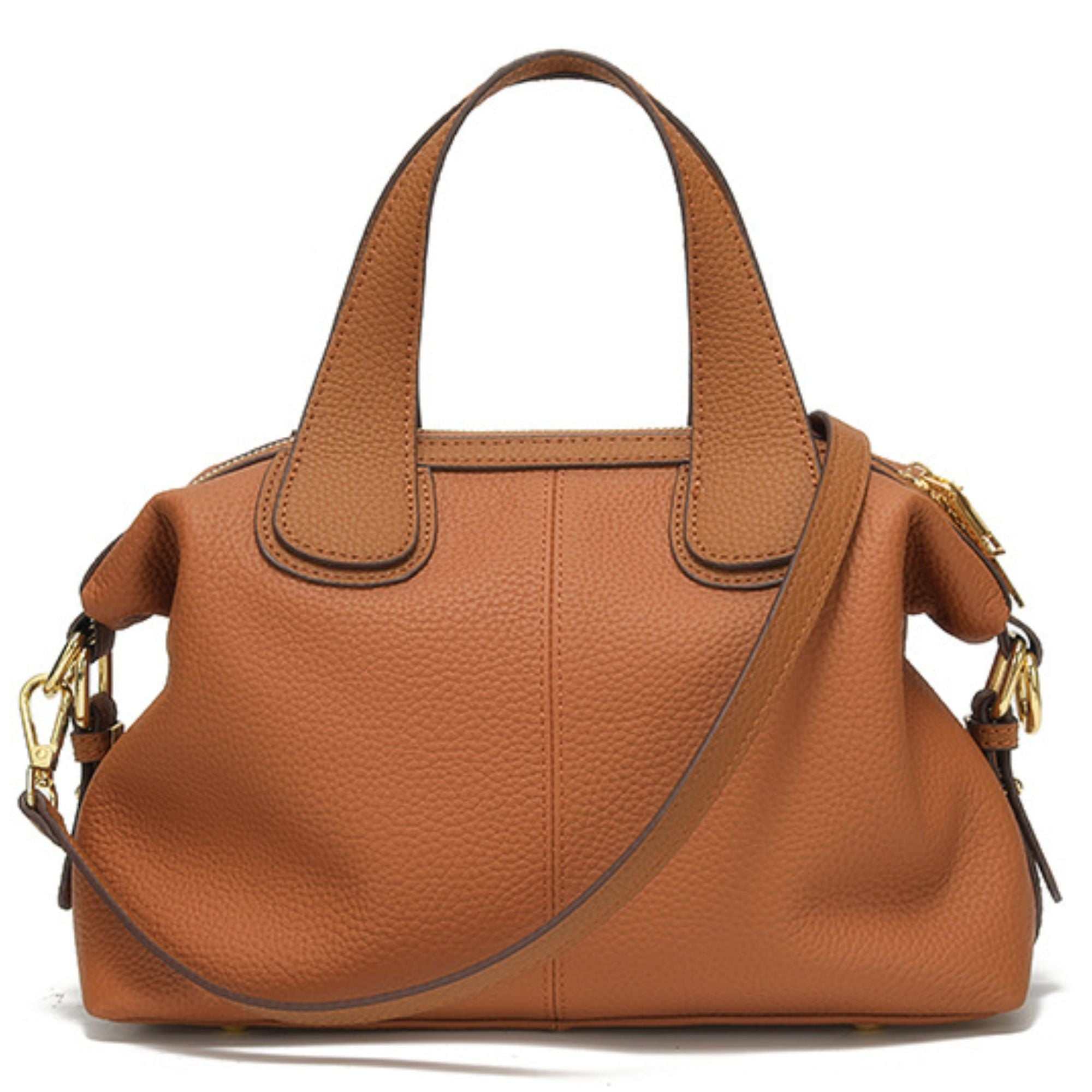 Crossbody bag in genuine lychee leather with convertible straps