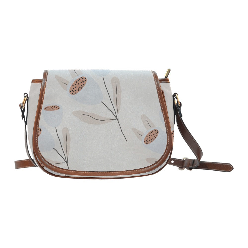 Crossbody Saddle Handbag Small, Grey Tulip