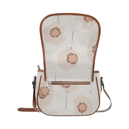 Crossbody Saddle Handbag Small, Peach Poppy