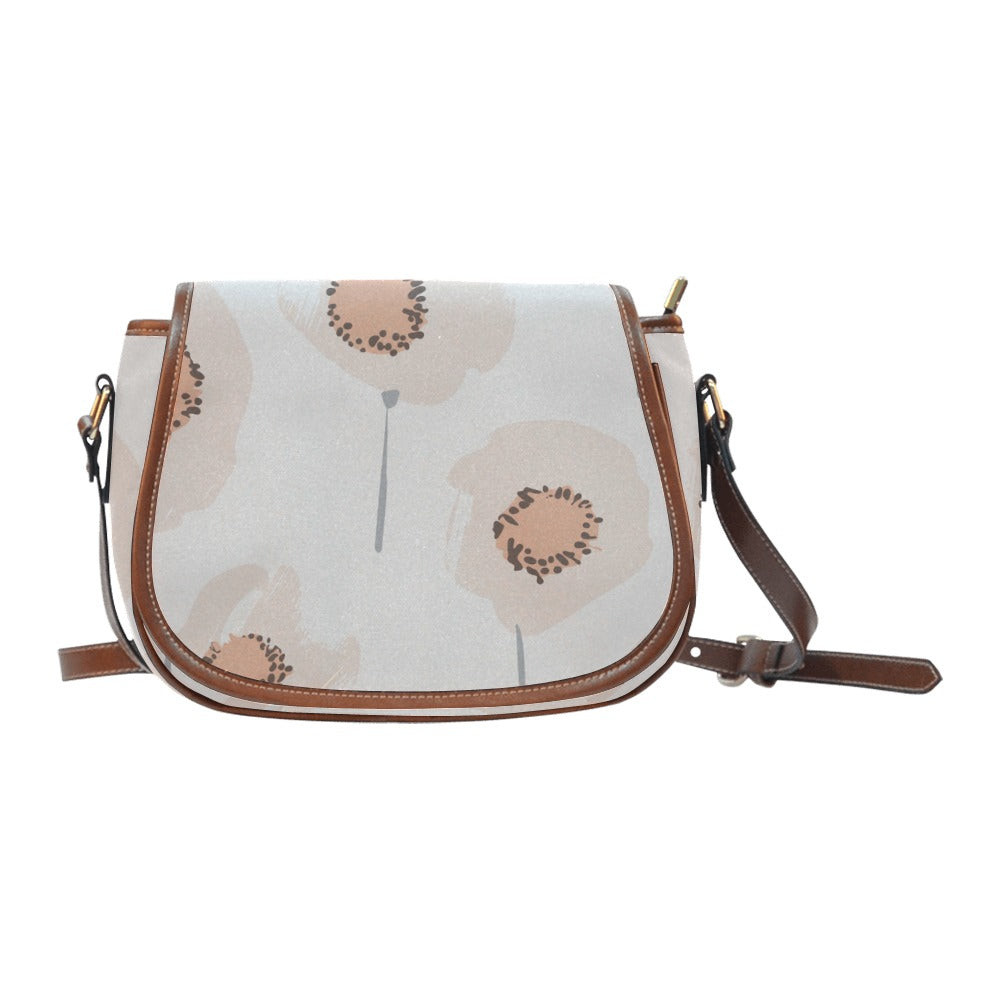 Crossbody Saddle Handbag Small, Peach Poppy