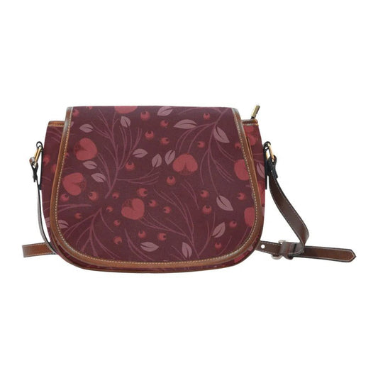 Crossbody Saddle Handbags, Large Red Poppy