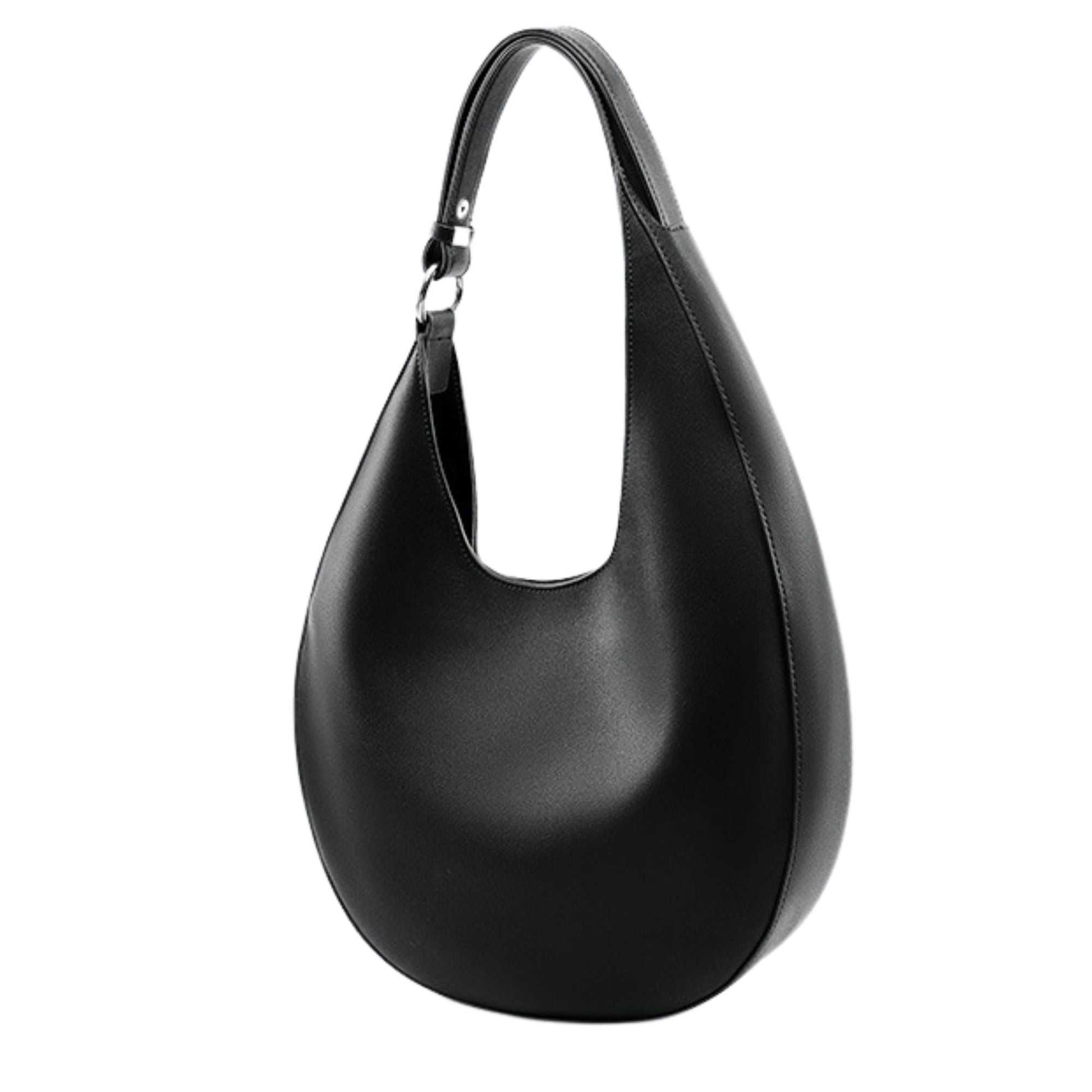 Crossbody Saddle Purse in black premium leather, elegant and durable design.