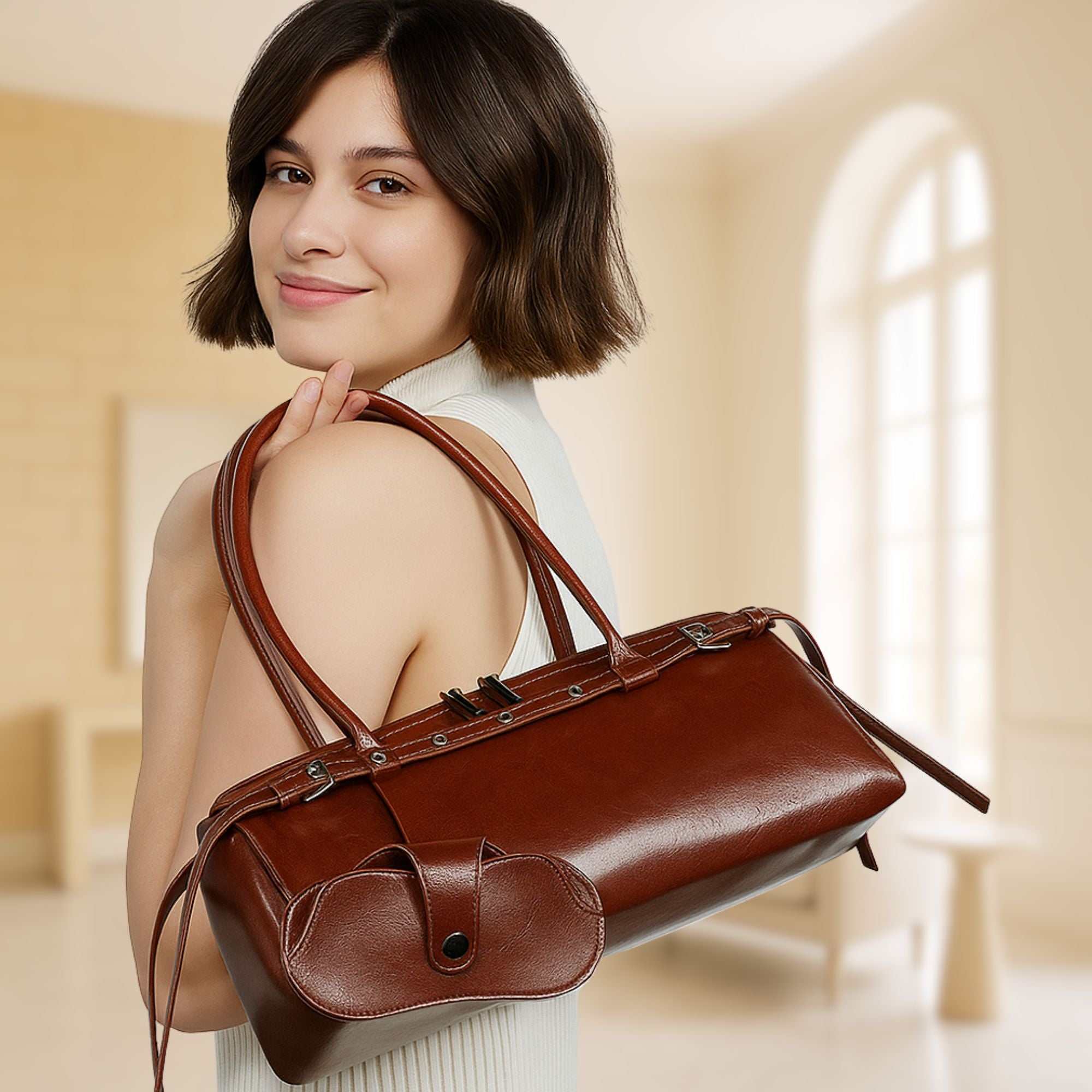 Élise Vintage  Leather Baguette