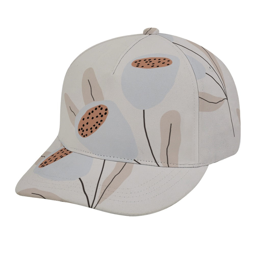 Floral Baseball Cap, Grey Tulip