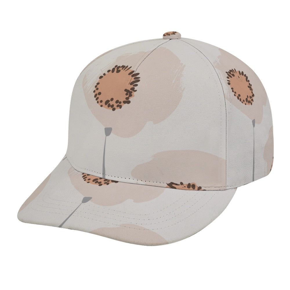 Floral Baseball Cap, Peach Poppy