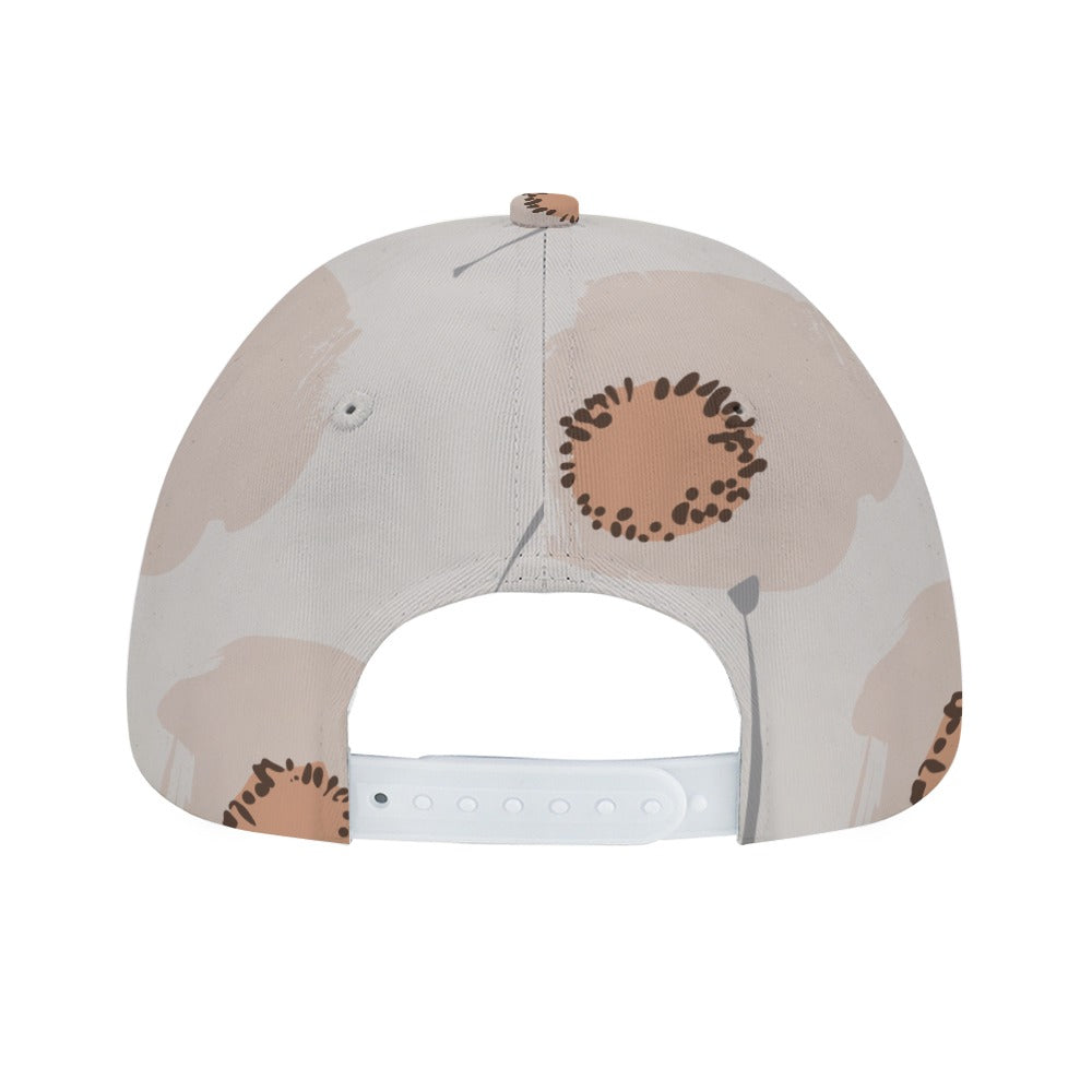 Floral Baseball Cap, Peach Poppy