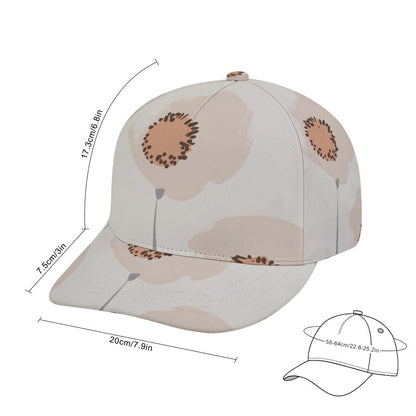 Floral Baseball Cap, Peach Poppy