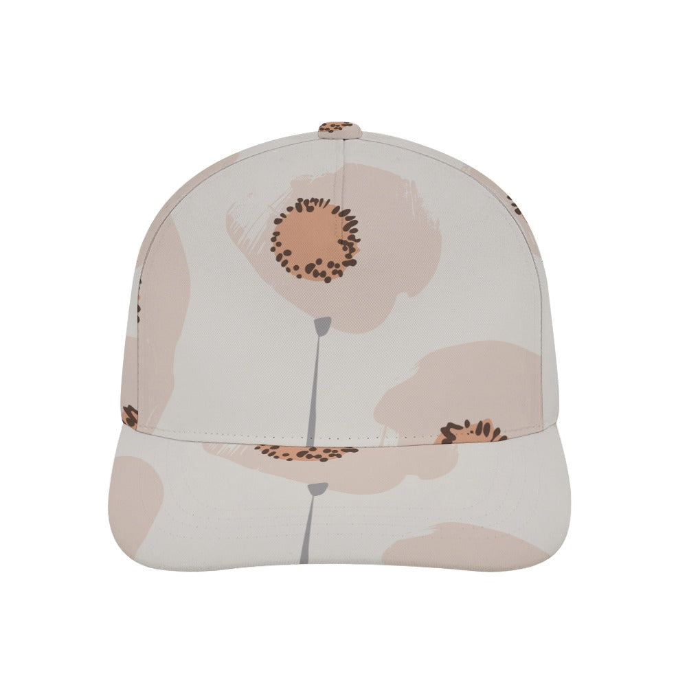 Floral Baseball Cap, Peach Poppy