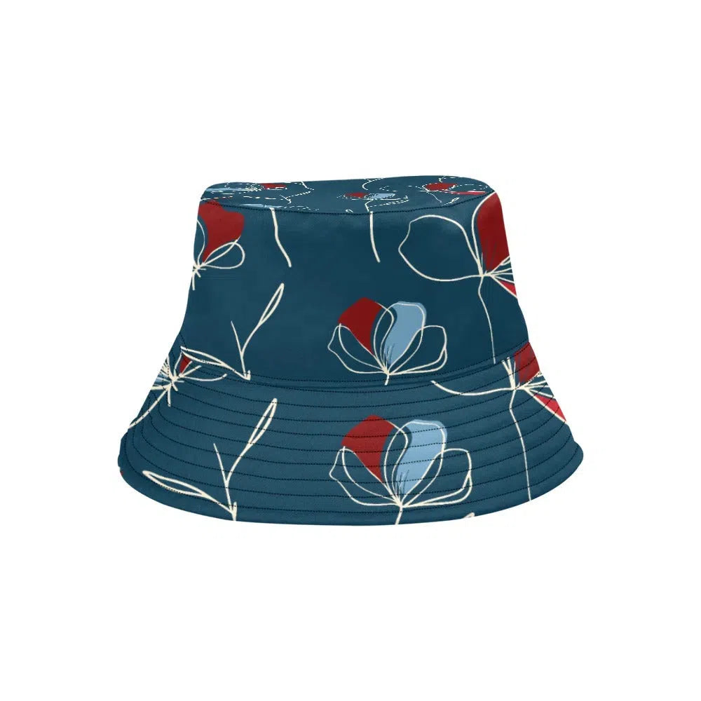 Floral Bucket Hat 100 Cotton Twill Aqua Abebe Booker Abebe Booker