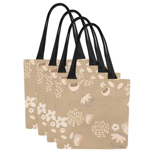 floral canvas tote bags- camellia Canvas reusable shopping grocery bag