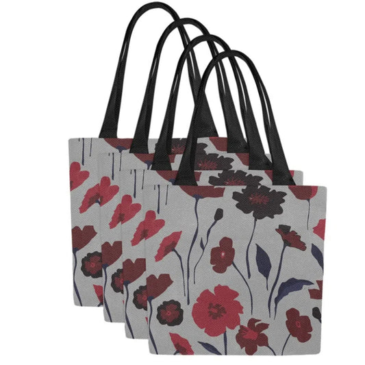 floral canvas tote bags- meadow Canvas reusable shopping grocery bag