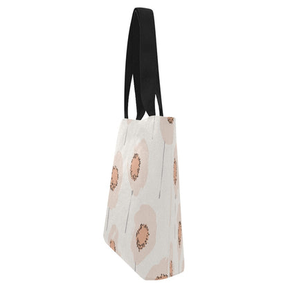 Floral Canvas Tote Bags, Peach Poppy (Set of 4)