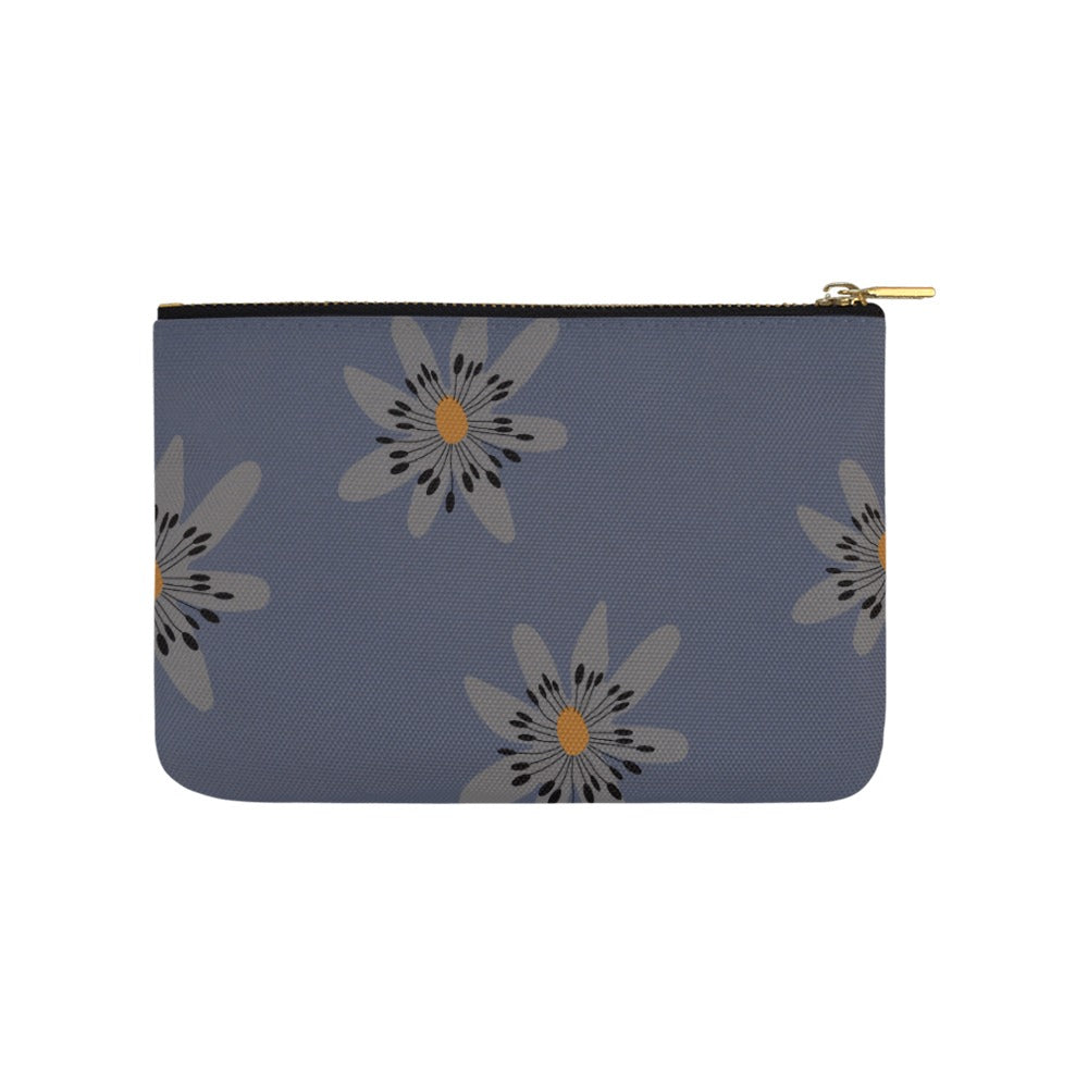 Floral Makeup Bag Medium, Blue Dandelion