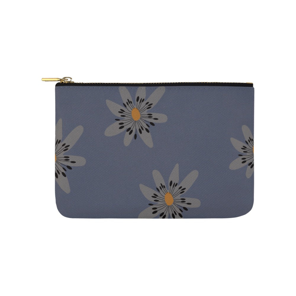 Floral Makeup Bag Medium, Blue Dandelion