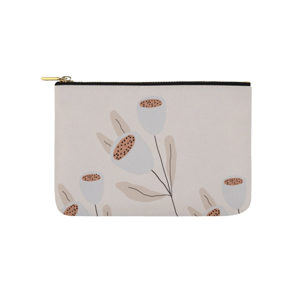 Floral Makeup Bag Medium, Grey Tulip