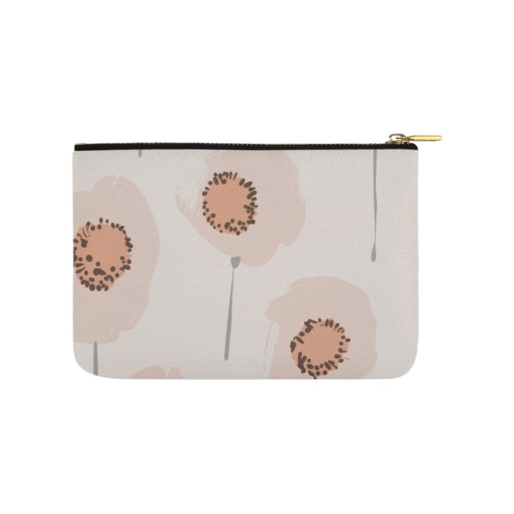 Floral Makeup Bag Medium, Peach Poppy