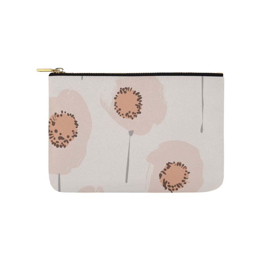 Floral Makeup Bag Medium, Peach Poppy