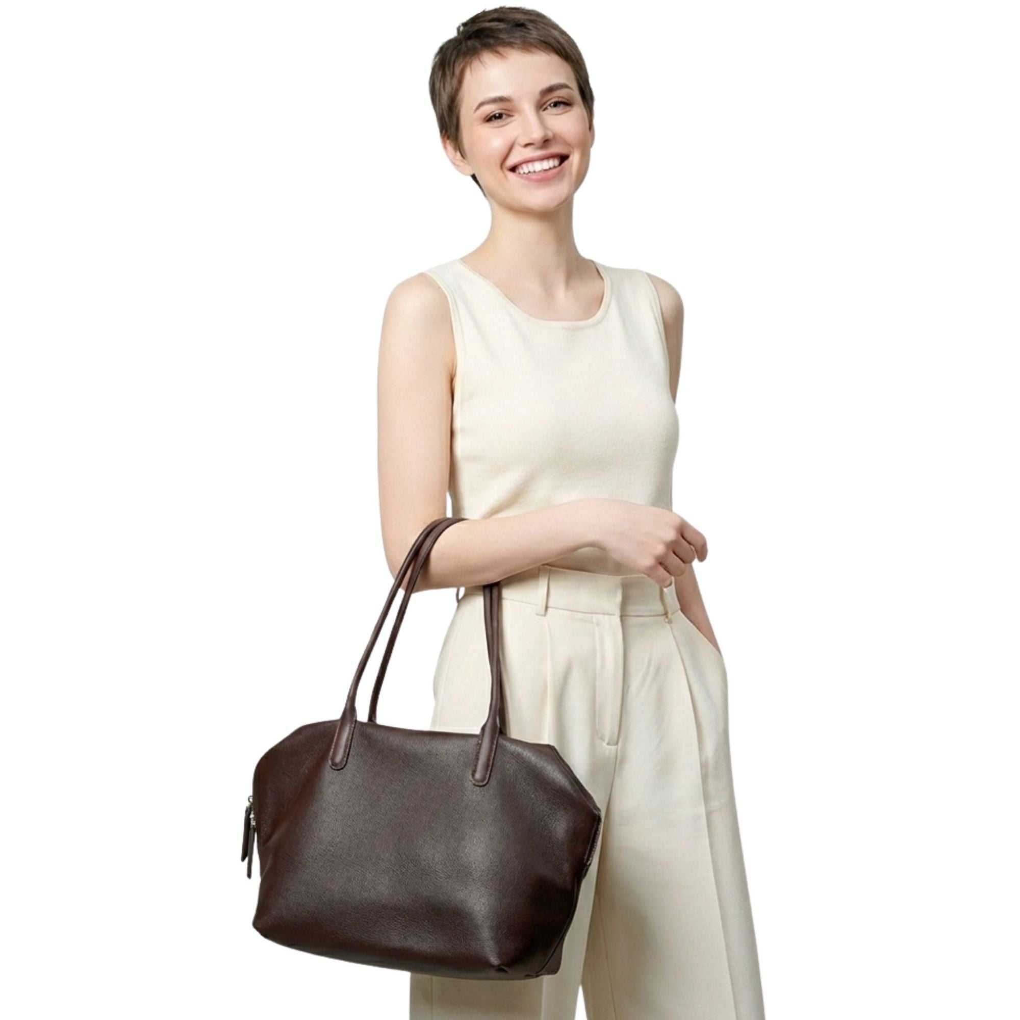 Fulham Large Top Grain Leather Shoulder Tote
