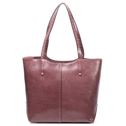 Genuine Leather Bold and Practical Ladies Tote