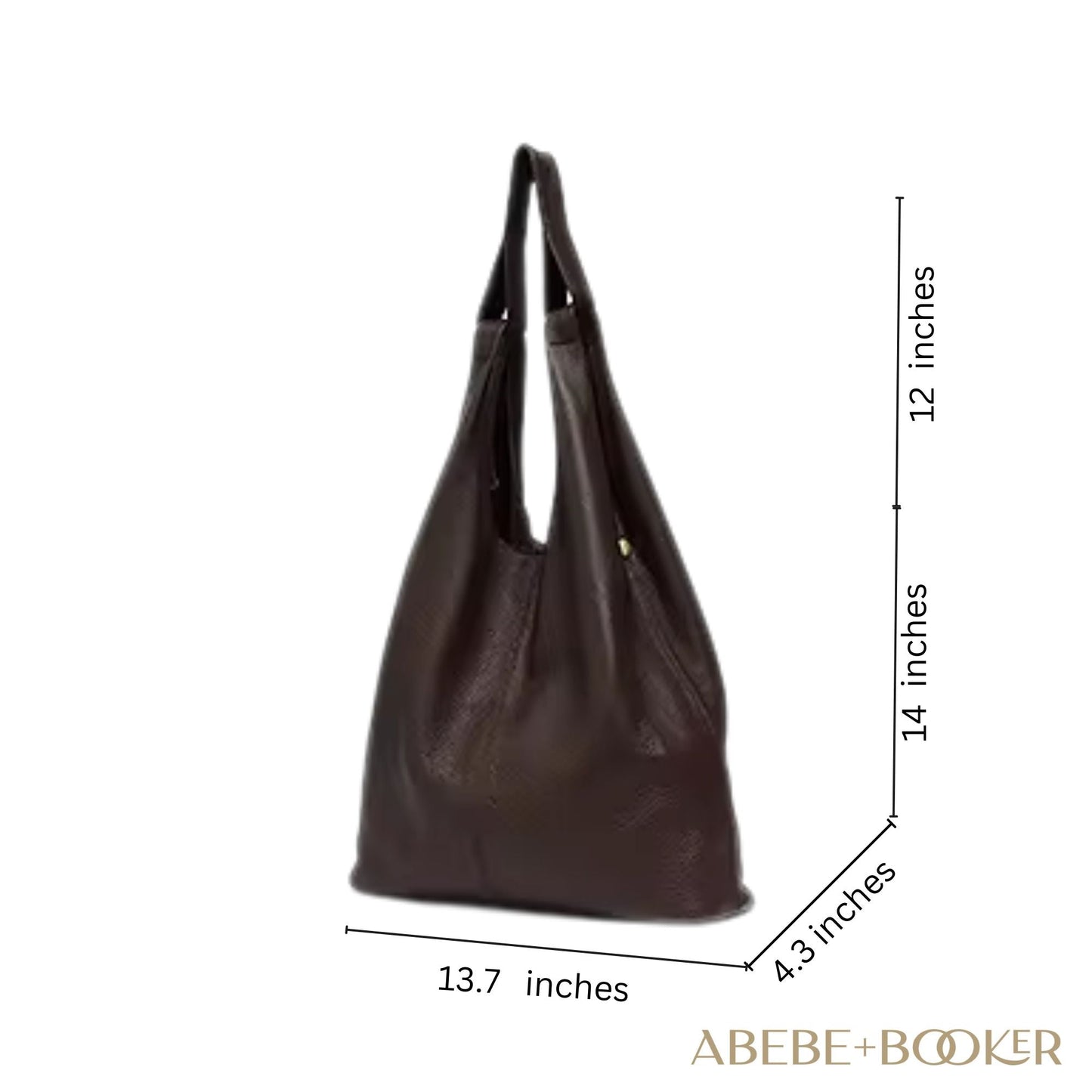 Genuine Leather Bucket Hobo Handbag