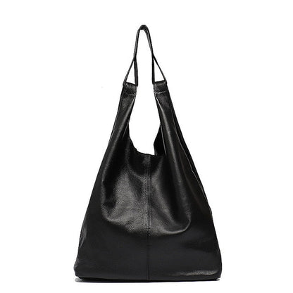 Genuine Leather Bucket Hobo Handbag