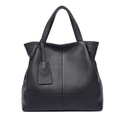 Genuine Leather Literary Tote Handbag