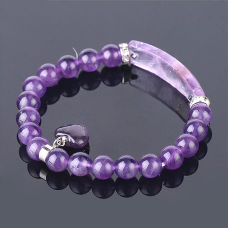 Purple Healing Amethyst Crystal Bracelet