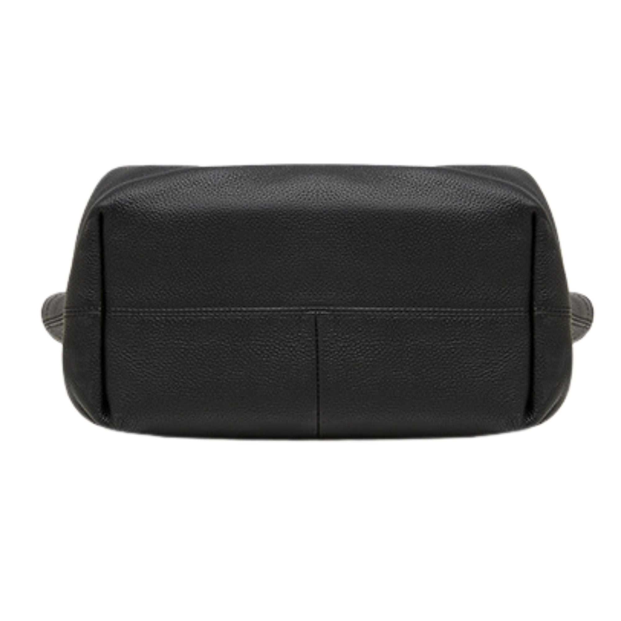 Harlow Basket full-grain leather work tote with rolled handles and chrome hardware