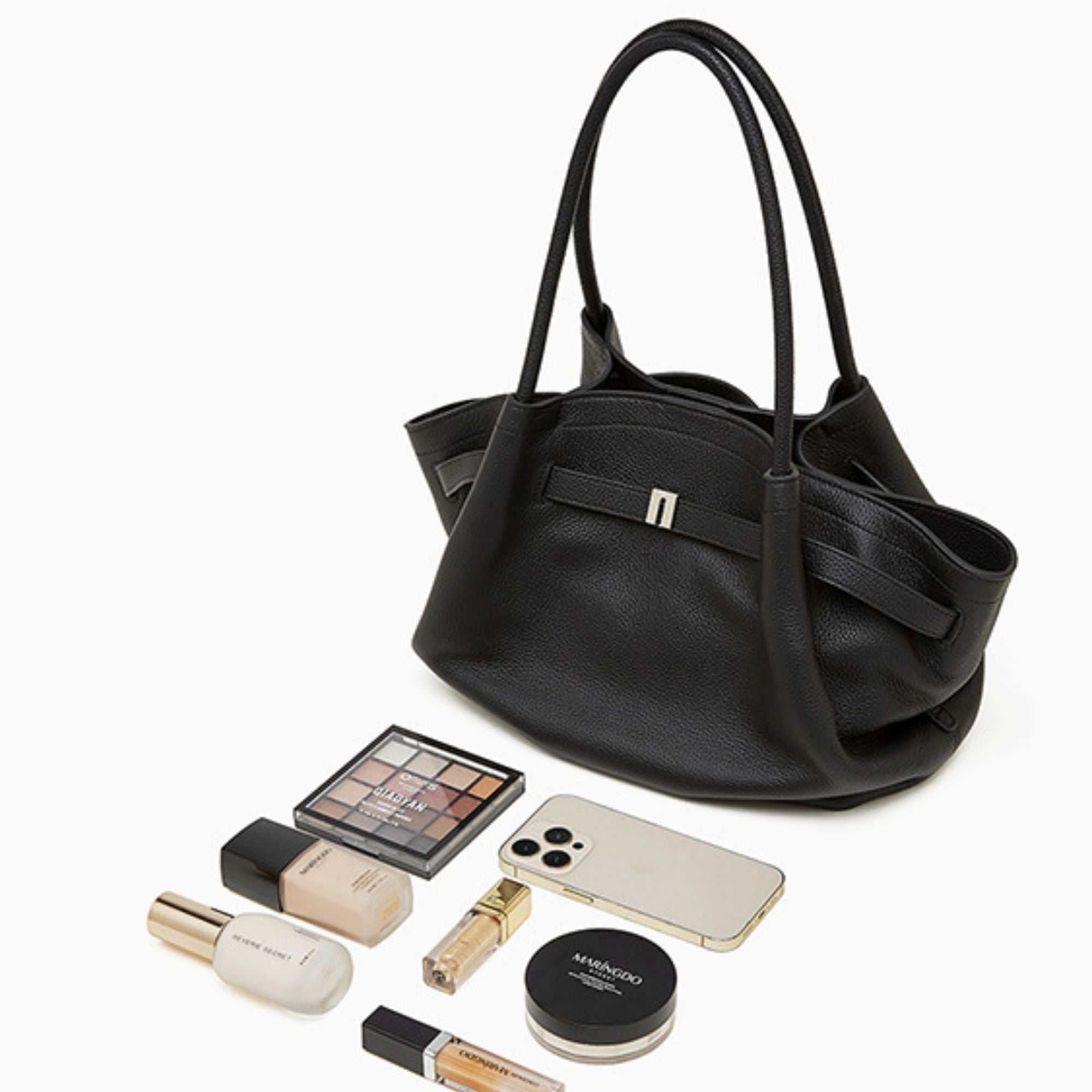 Harlow Basket leather work tote bag with rolled handles and full-grain leather exterior