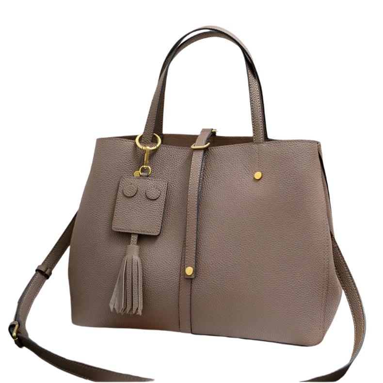 Ladies Leather Work Bag Pendant Tassel