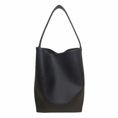 Iconic Leather Bucket Bag Lychee with chic design and spacious interior.