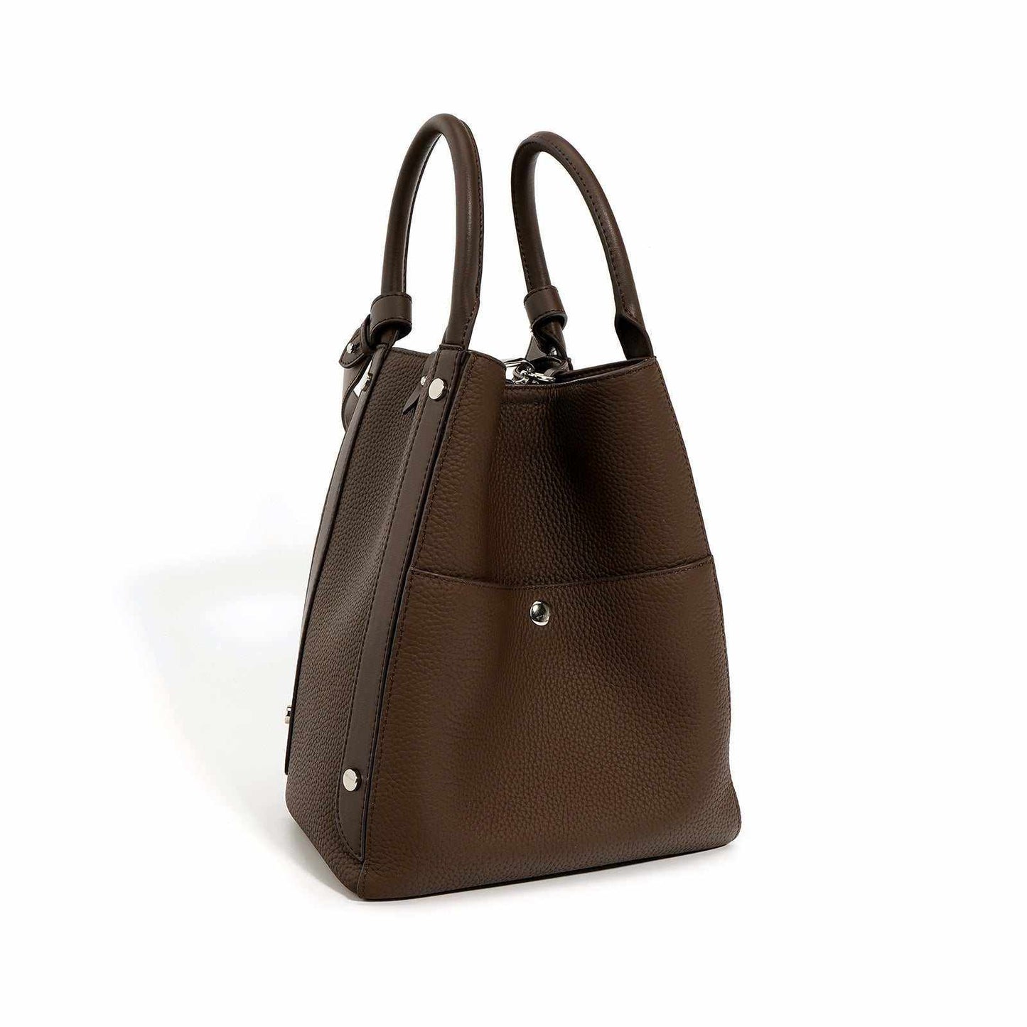 Leather tote bag crossbody in high-quality genuine leather with dual handles and spacious design.