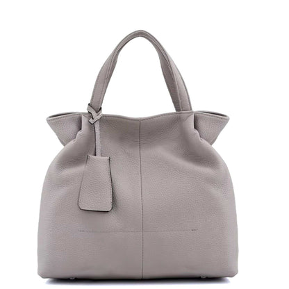 Luxurious leather tote zipper handbag from the Essence of Elegance Collection.