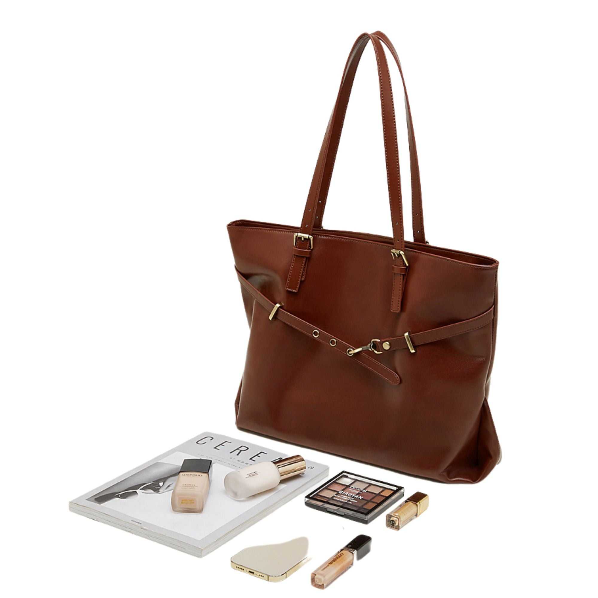 Lowell Large Vegetable-Tanned Leather Tote