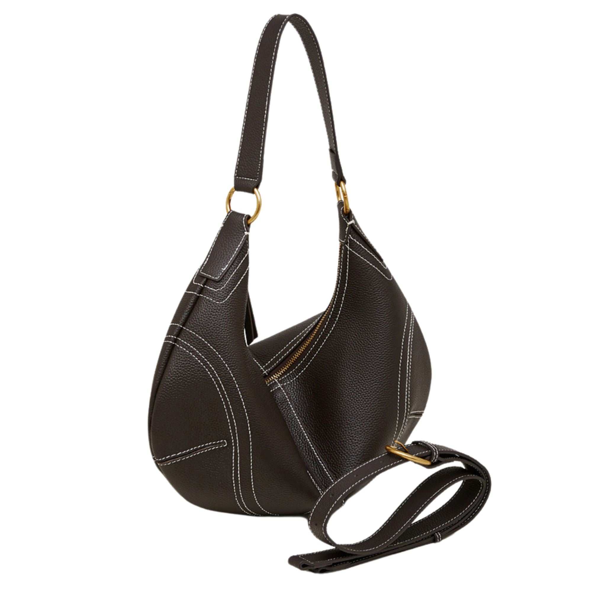 Lunara Top Grain Leather Contrast Hobo