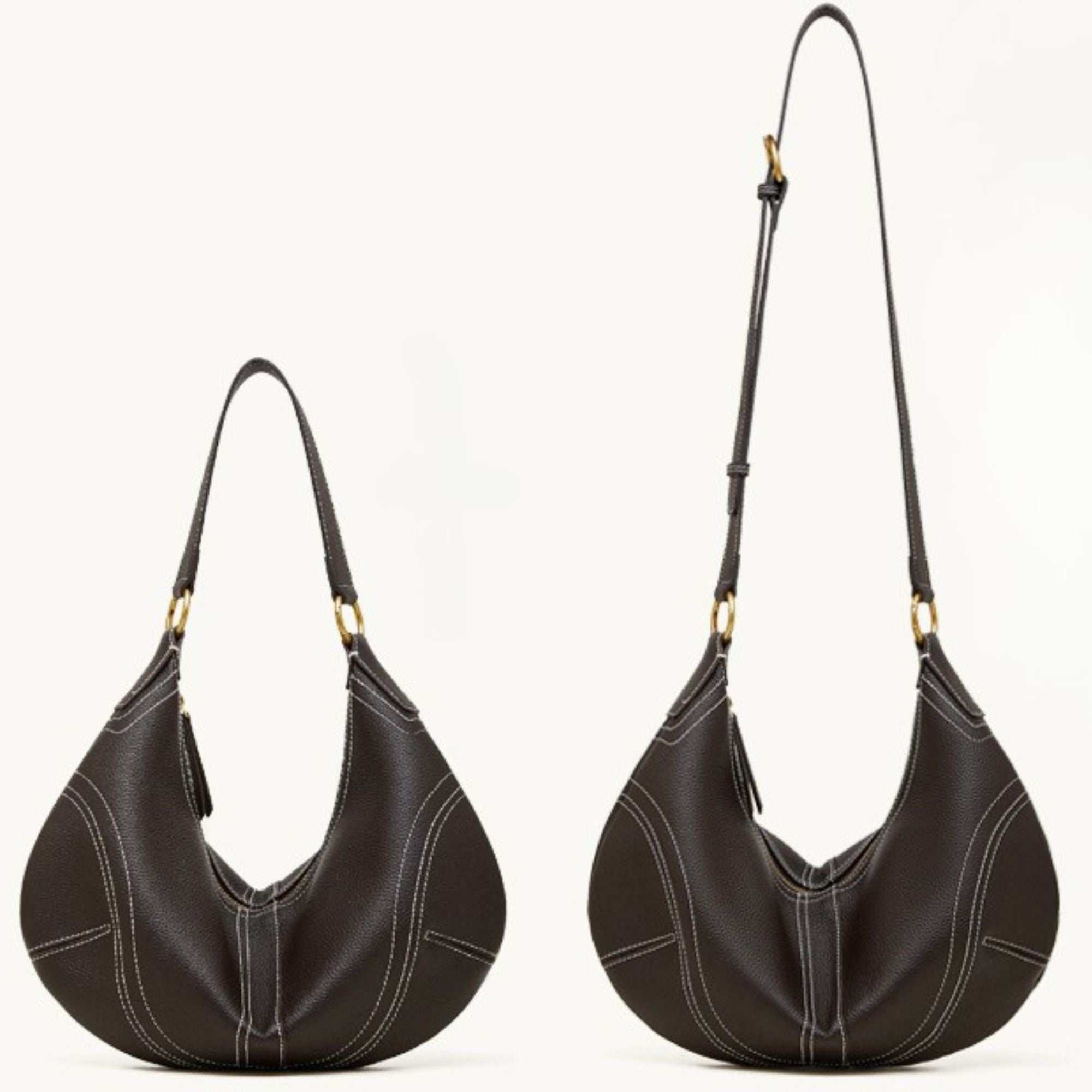 Lunara Top Grain Leather Contrast Hobo