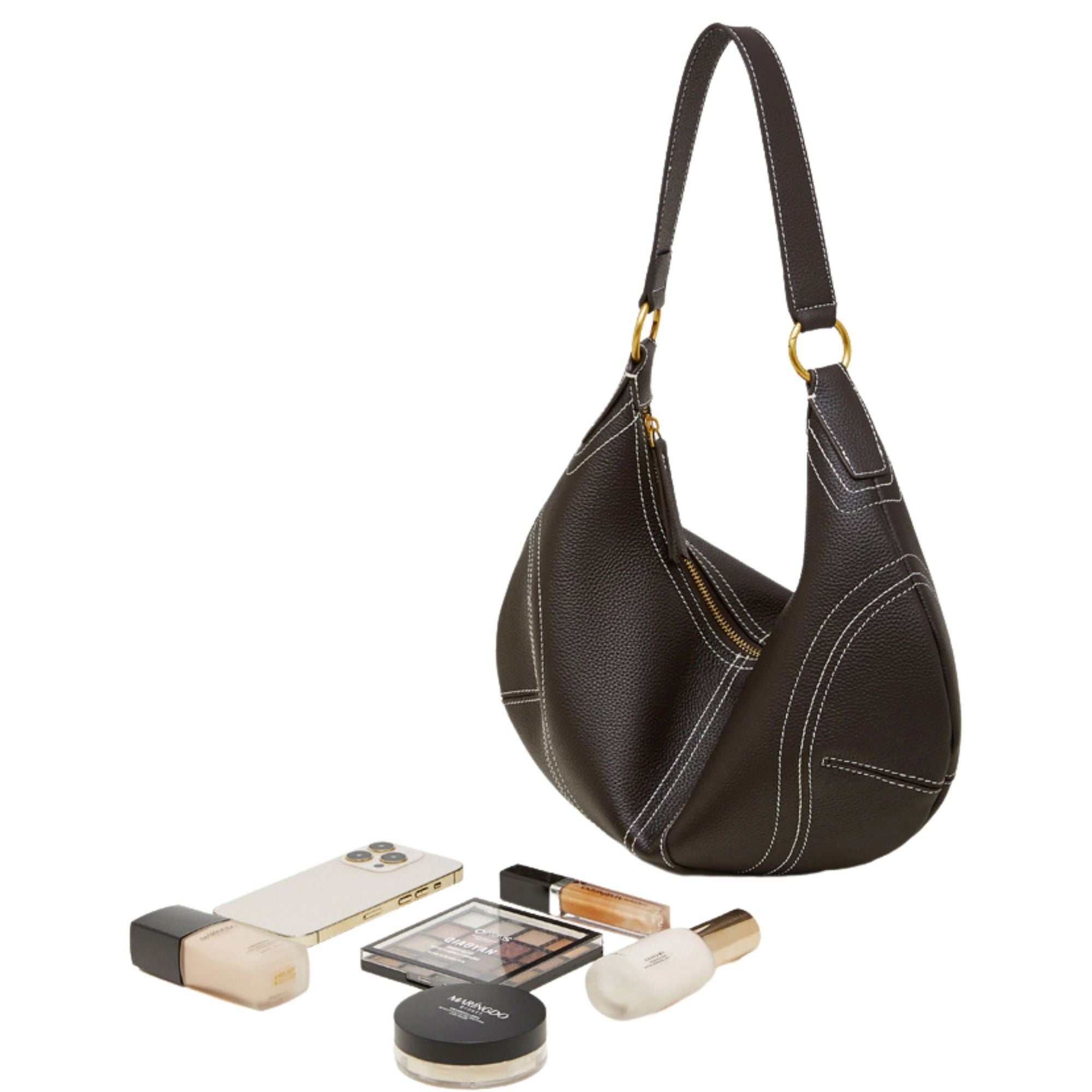 Lunara Top Grain Leather Contrast Hobo