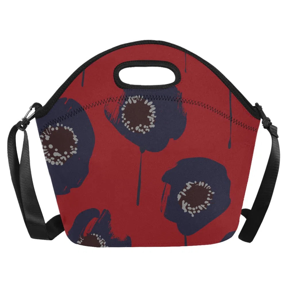Lunch Bags for Women Large, Blue Poppy