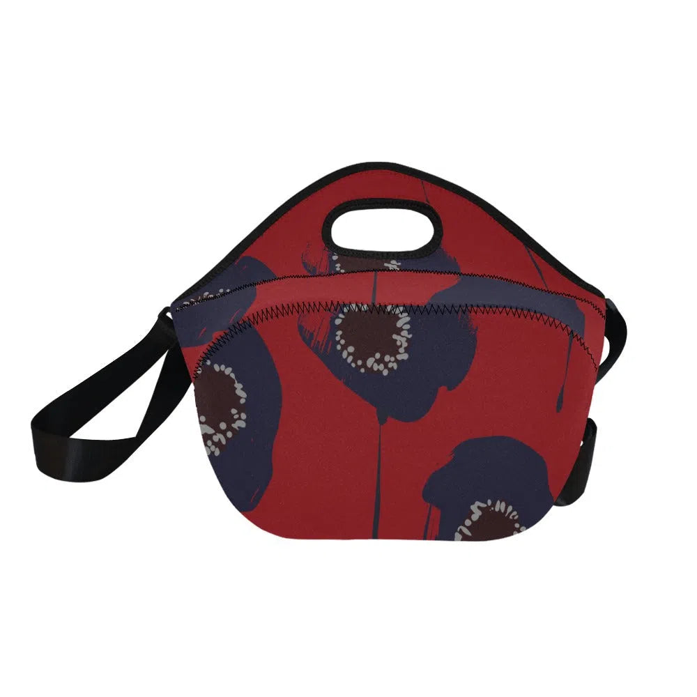Lunch Bags for Women Large, Blue Poppy