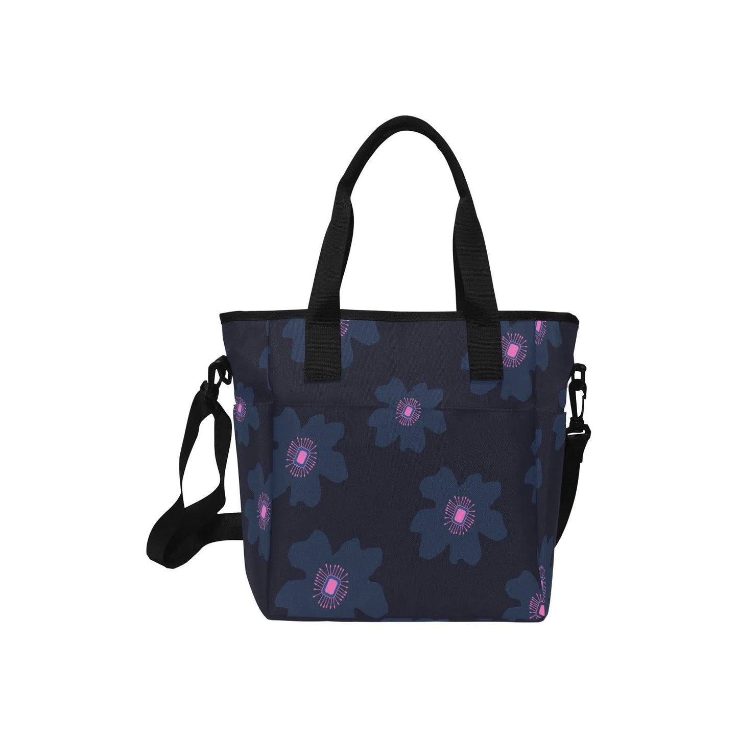 Lunch Tote For Women, Blue Hibiscus