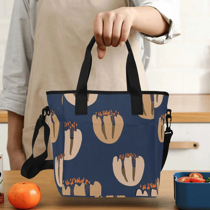 Lunch Tote for Women, Orange Tulip