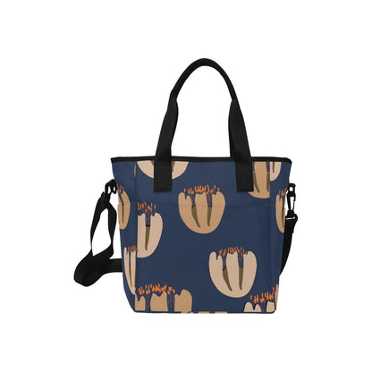 Lunch Tote for Women, Orange Tulip