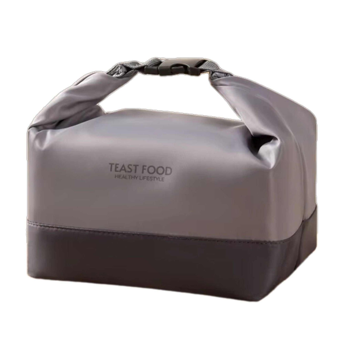 Lunch tote with shoulder strap in grey, Oxford cloth, insulated for freshness, part of Versatile Lunch Bag Collection.