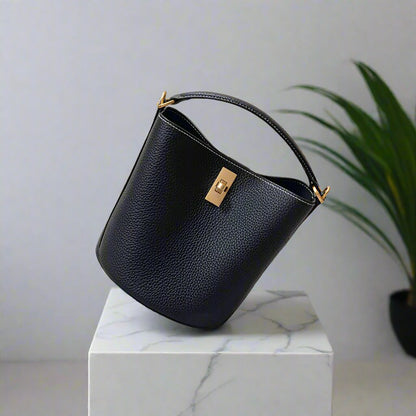 Modest Genuine Leather Bucket Bag