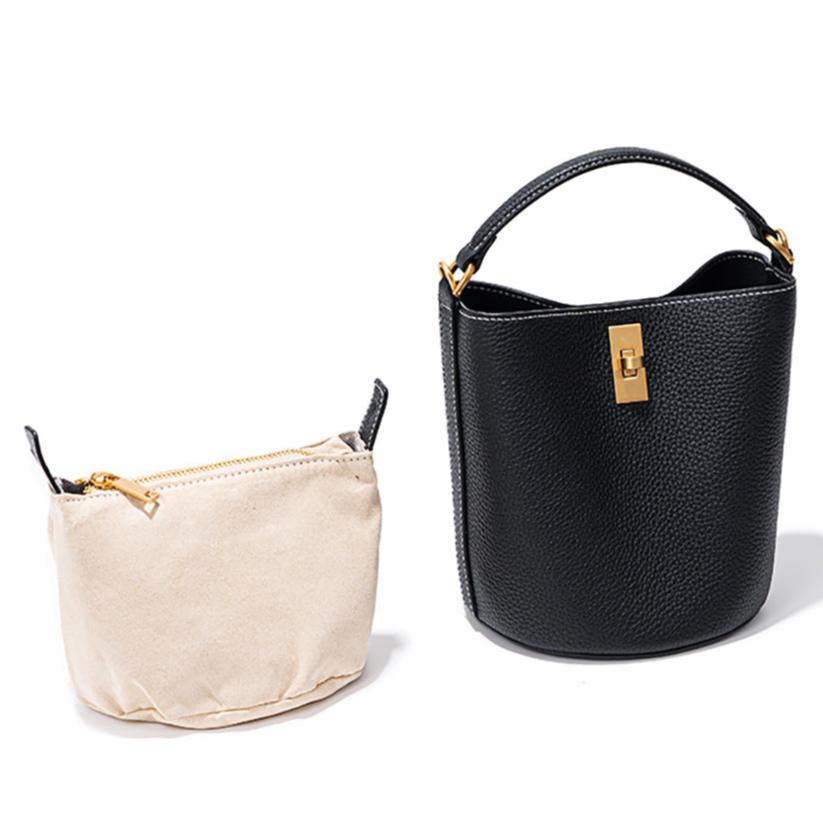 Modest Genuine Leather Bucket Bag