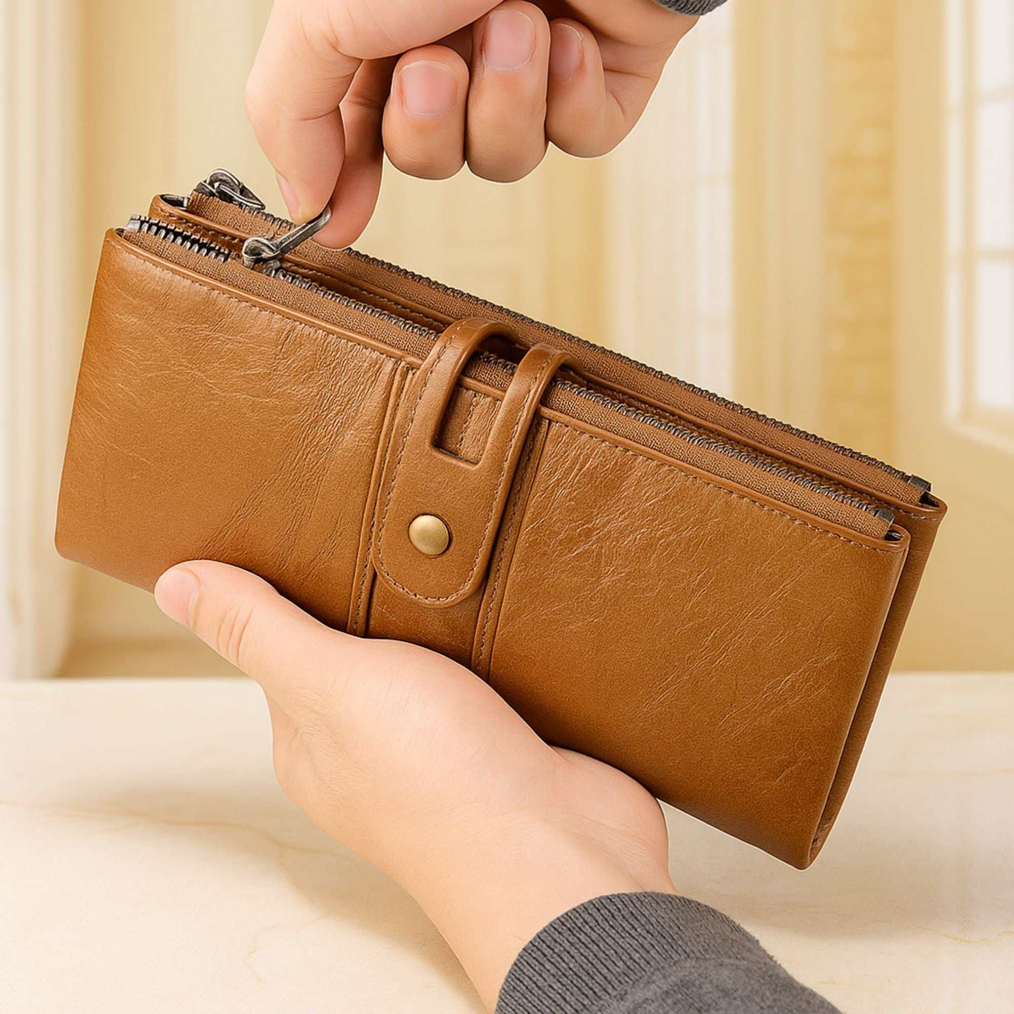 The Montauk RFID Waxed Leather Wallet