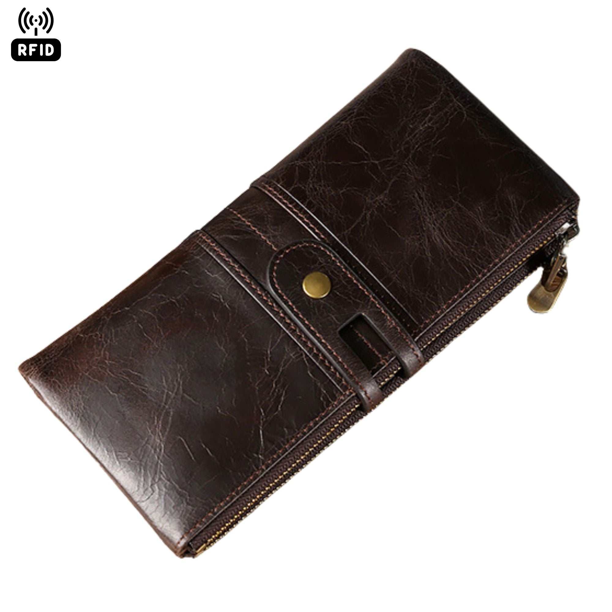 The Montauk RFID Waxed Leather Wallet